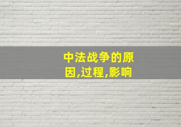 中法战争的原因,过程,影响