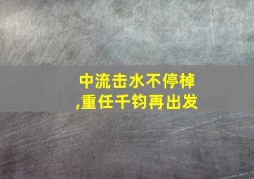 中流击水不停棹,重任千钧再出发