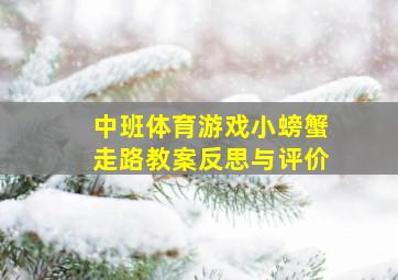 中班体育游戏小螃蟹走路教案反思与评价