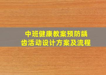 中班健康教案预防龋齿活动设计方案及流程