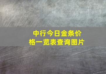 中行今日金条价格一览表查询图片