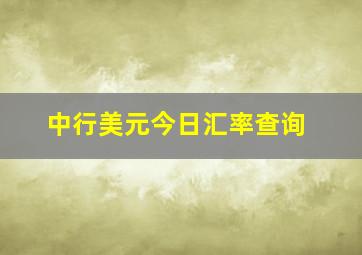 中行美元今日汇率查询