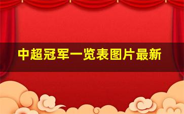 中超冠军一览表图片最新