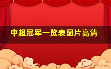 中超冠军一览表图片高清