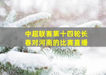 中超联赛第十四轮长春对河南的比赛直播