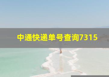 中通快递单号查询7315