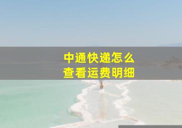 中通快递怎么查看运费明细