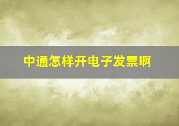 中通怎样开电子发票啊