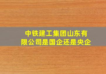 中铁建工集团山东有限公司是国企还是央企