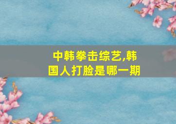 中韩拳击综艺,韩国人打脸是哪一期