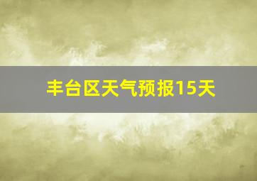 丰台区天气预报15天