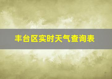 丰台区实时天气查询表