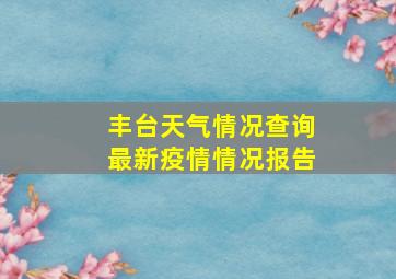 丰台天气情况查询最新疫情情况报告