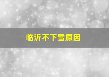 临沂不下雪原因