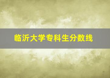 临沂大学专科生分数线