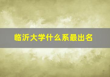 临沂大学什么系最出名