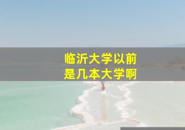 临沂大学以前是几本大学啊