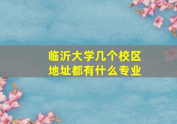 临沂大学几个校区地址都有什么专业