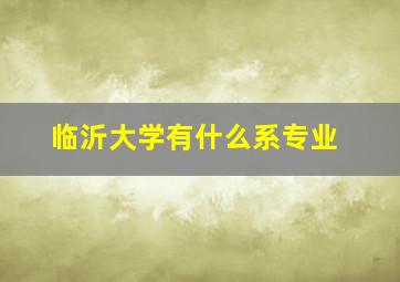 临沂大学有什么系专业