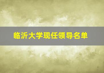 临沂大学现任领导名单