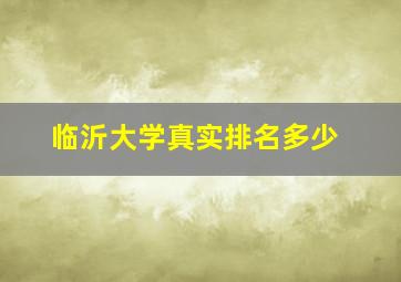 临沂大学真实排名多少