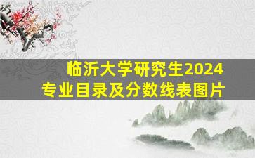 临沂大学研究生2024专业目录及分数线表图片