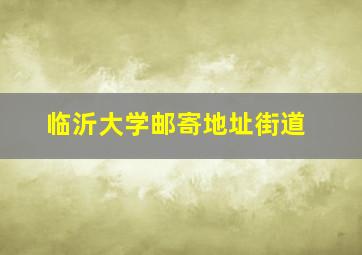 临沂大学邮寄地址街道