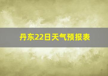 丹东22日天气预报表