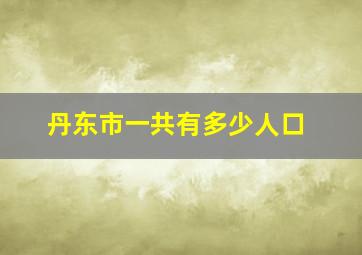 丹东市一共有多少人口