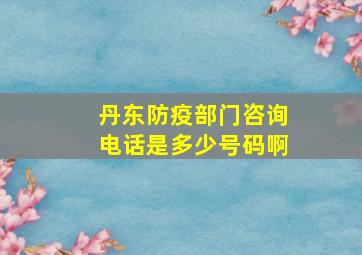 丹东防疫部门咨询电话是多少号码啊