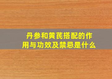 丹参和黄芪搭配的作用与功效及禁忌是什么