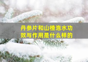 丹参片和山楂泡水功效与作用是什么样的