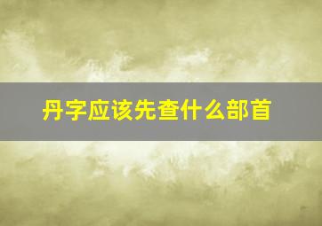 丹字应该先查什么部首