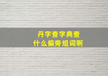 丹字查字典查什么偏旁组词啊