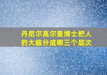 丹尼尔高尔曼博士把人的大脑分成哪三个层次