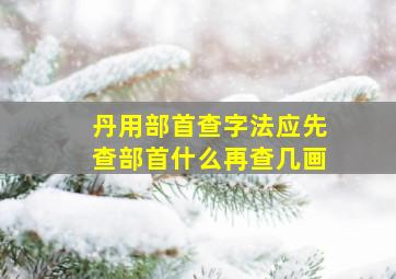 丹用部首查字法应先查部首什么再查几画