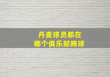 丹麦球员都在哪个俱乐部踢球