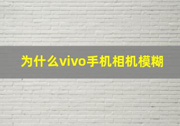 为什么vivo手机相机模糊