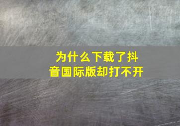 为什么下载了抖音国际版却打不开