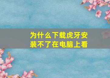 为什么下载虎牙安装不了在电脑上看