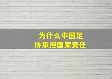 为什么中国足协承担国家责任