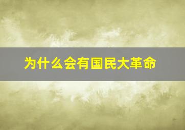 为什么会有国民大革命