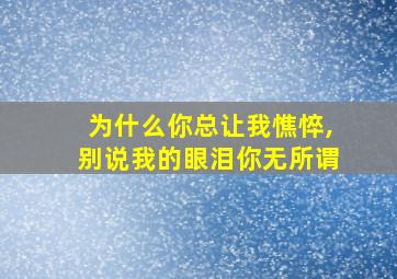 为什么你总让我憔悴,别说我的眼泪你无所谓