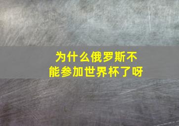 为什么俄罗斯不能参加世界杯了呀