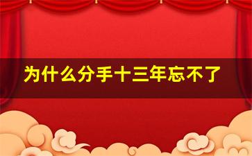 为什么分手十三年忘不了