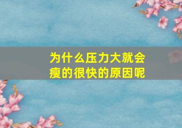 为什么压力大就会瘦的很快的原因呢