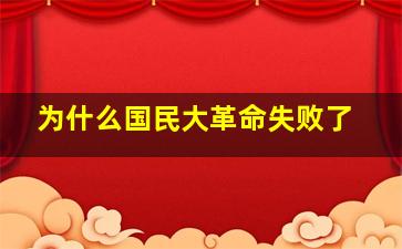 为什么国民大革命失败了