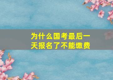 为什么国考最后一天报名了不能缴费