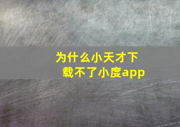 为什么小天才下载不了小度app