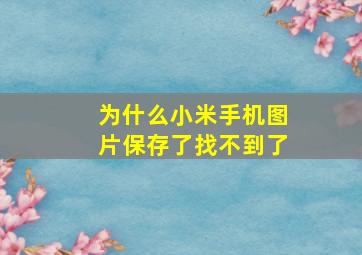 为什么小米手机图片保存了找不到了